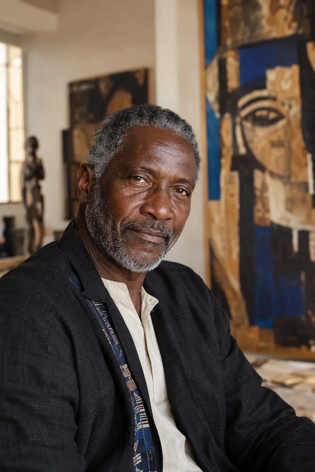 Portrait de l'artiste KHA dans son atelier